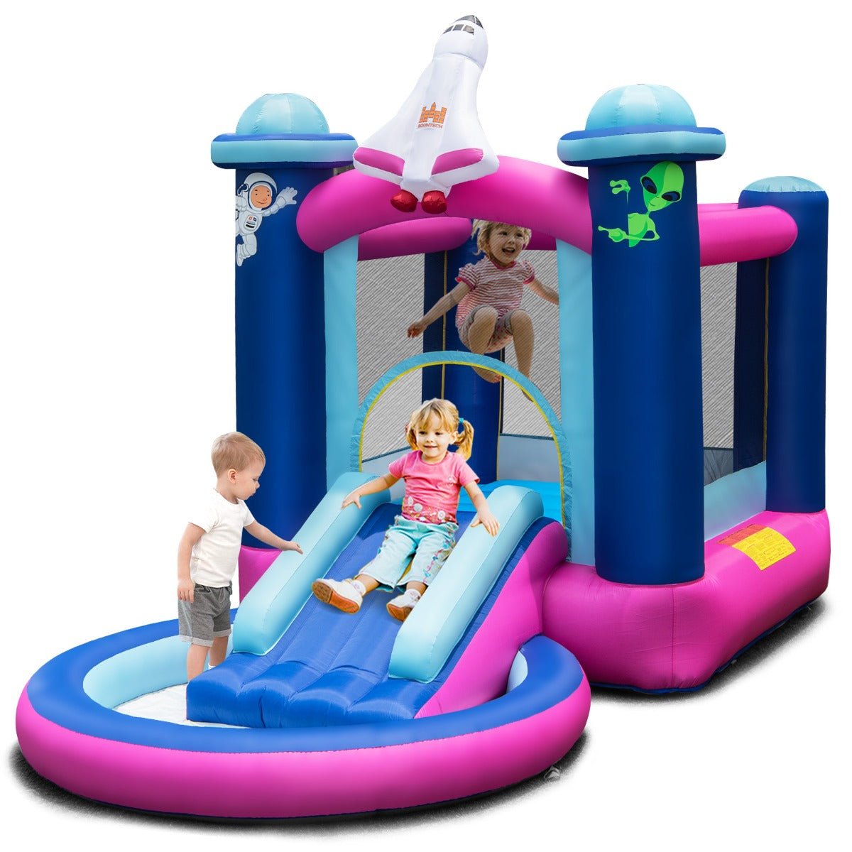 Kids Inflatable Space Bouncer with Slide & Jumping Area - Cosmic Excitement