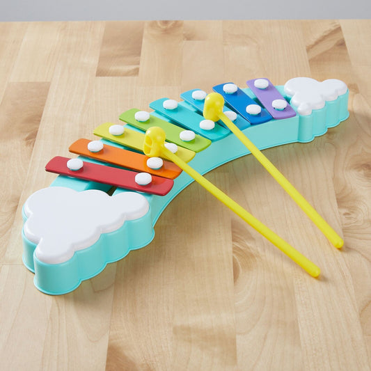 Colorful rainbow xylophone toy by Spark Create Imagine for toddlers musical play at home.