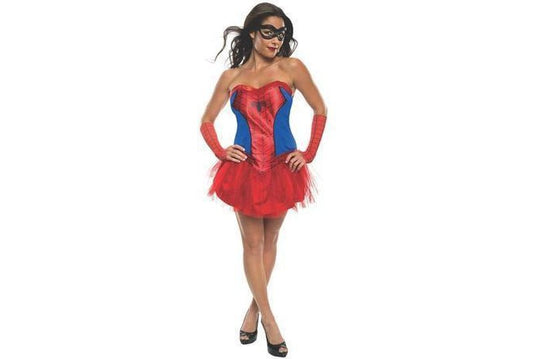 Spider Girl Costume with Tutu Skirt, Marvel-inspired, perfect for playful childrens dress-up.