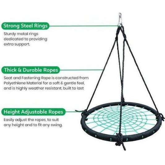 Spidey Web Swing Seat | 120cm large outdoor swing for kids, providing fun and adventure.