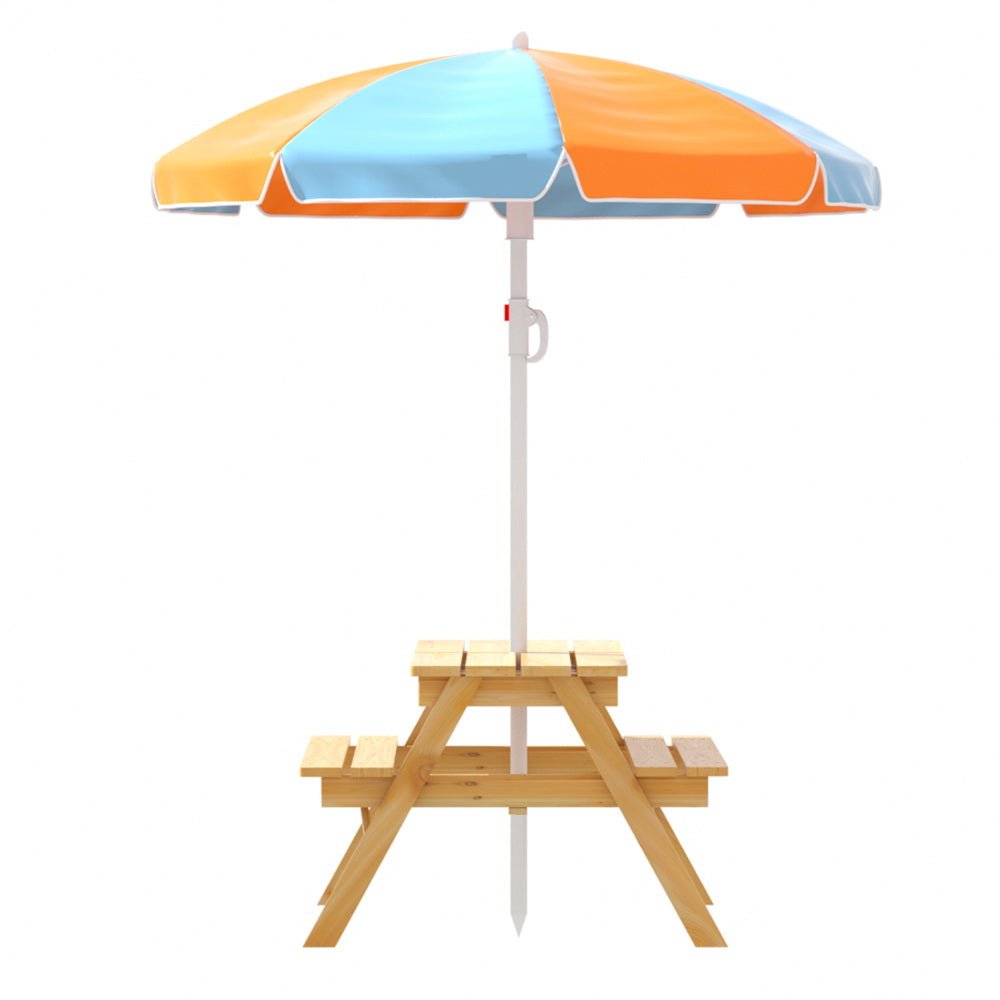 Kids Picnic Bench Set with Umbrella