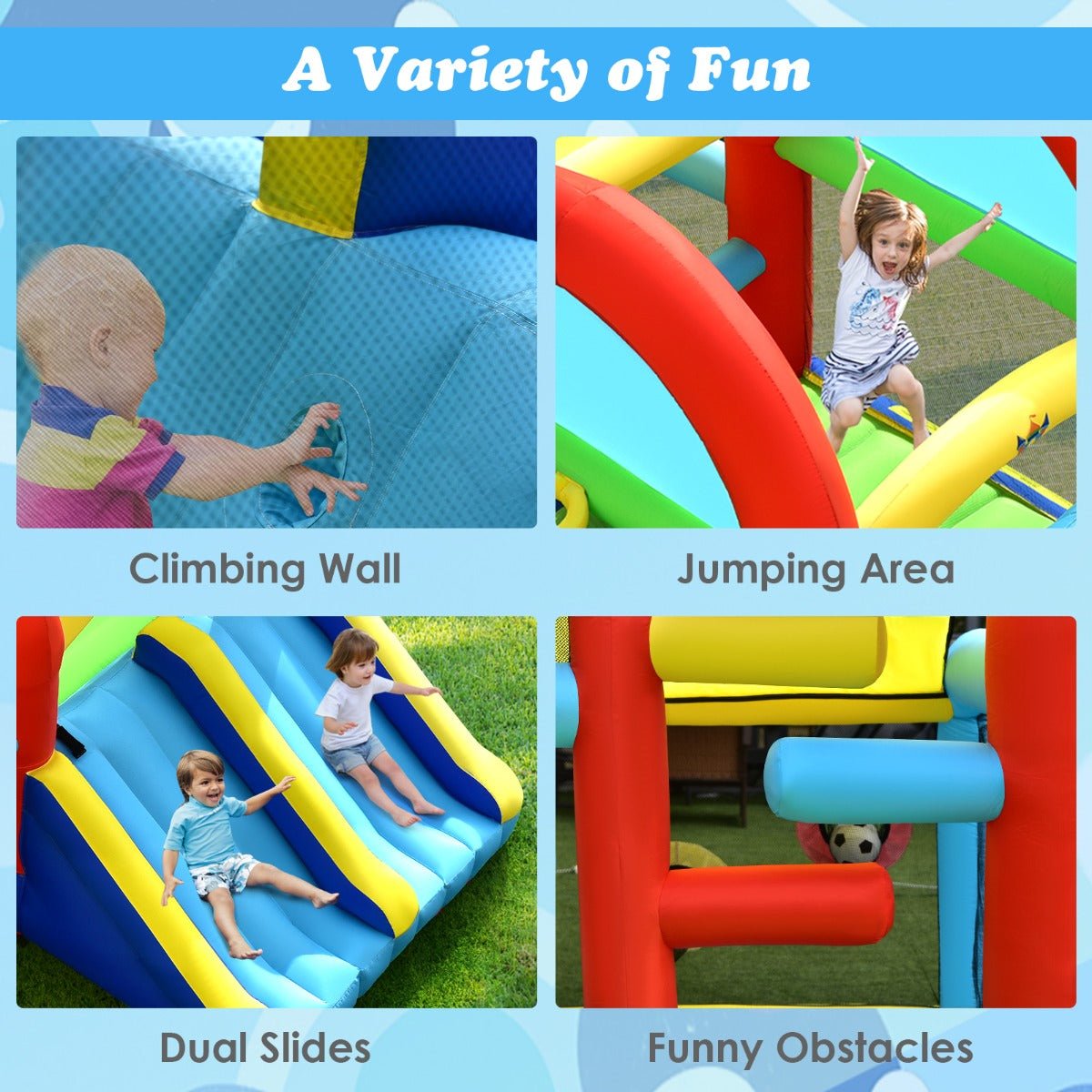 Kids Bounce House Inflatable - Dual Slides Adventure (Blower Included)