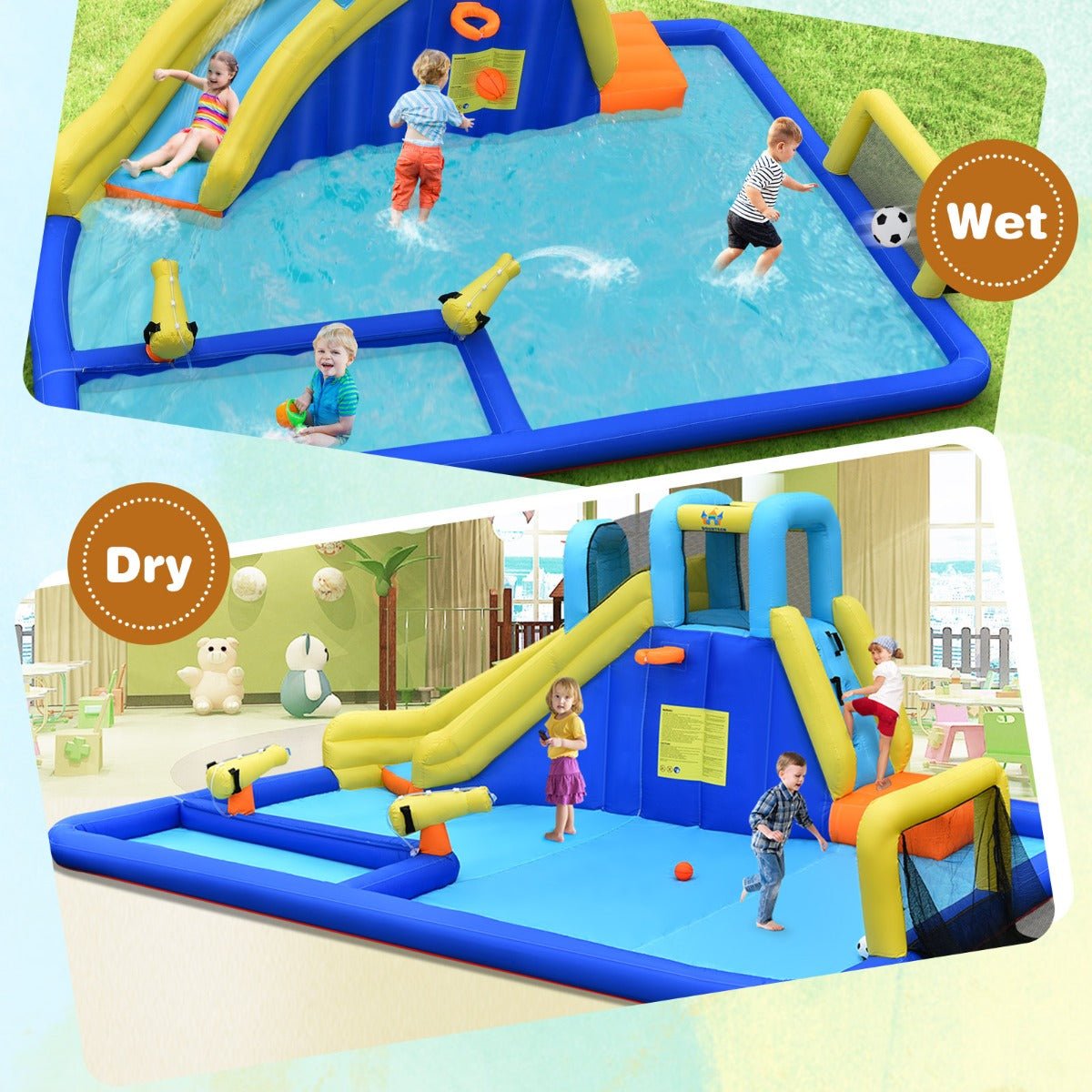 Outdoor Water Play Inflatable - Slide, Sprayers, and Active Playtime