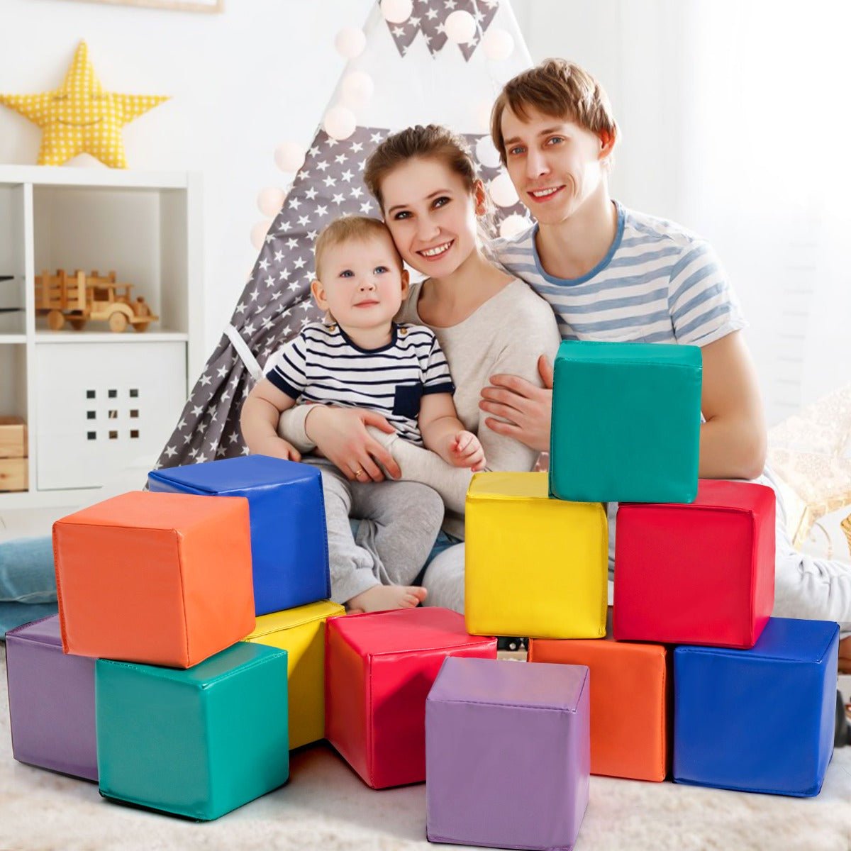 Quality Playtime Fun with 12-Piece Foam Cubes Set