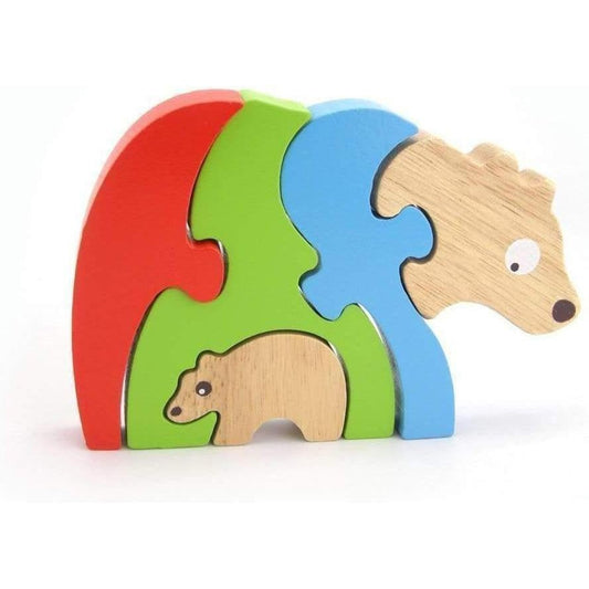 Colorful stacking jigsaw bear and baby toy for interactive learning and playtime at home.