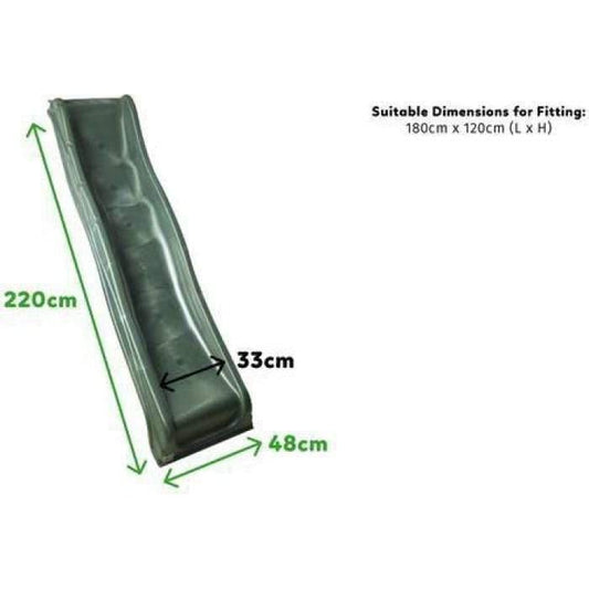 2.2m standalone green slide for playgrounds, ideal for home use, designed for kids fun.