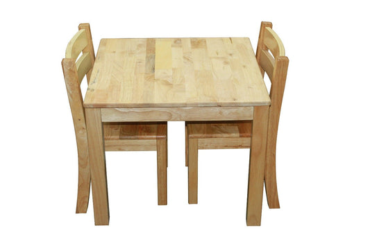 Stackable Rubberwood Kids Table and Chair Set - Perfect for toddlers and adults at home.