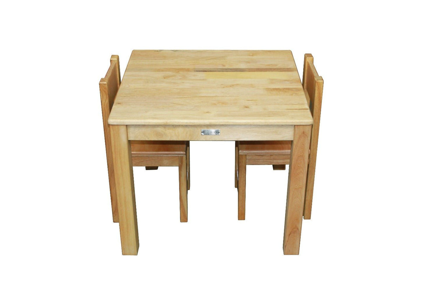 Kids rubberwood table with 2 chairs for creative play and activities in home setting.