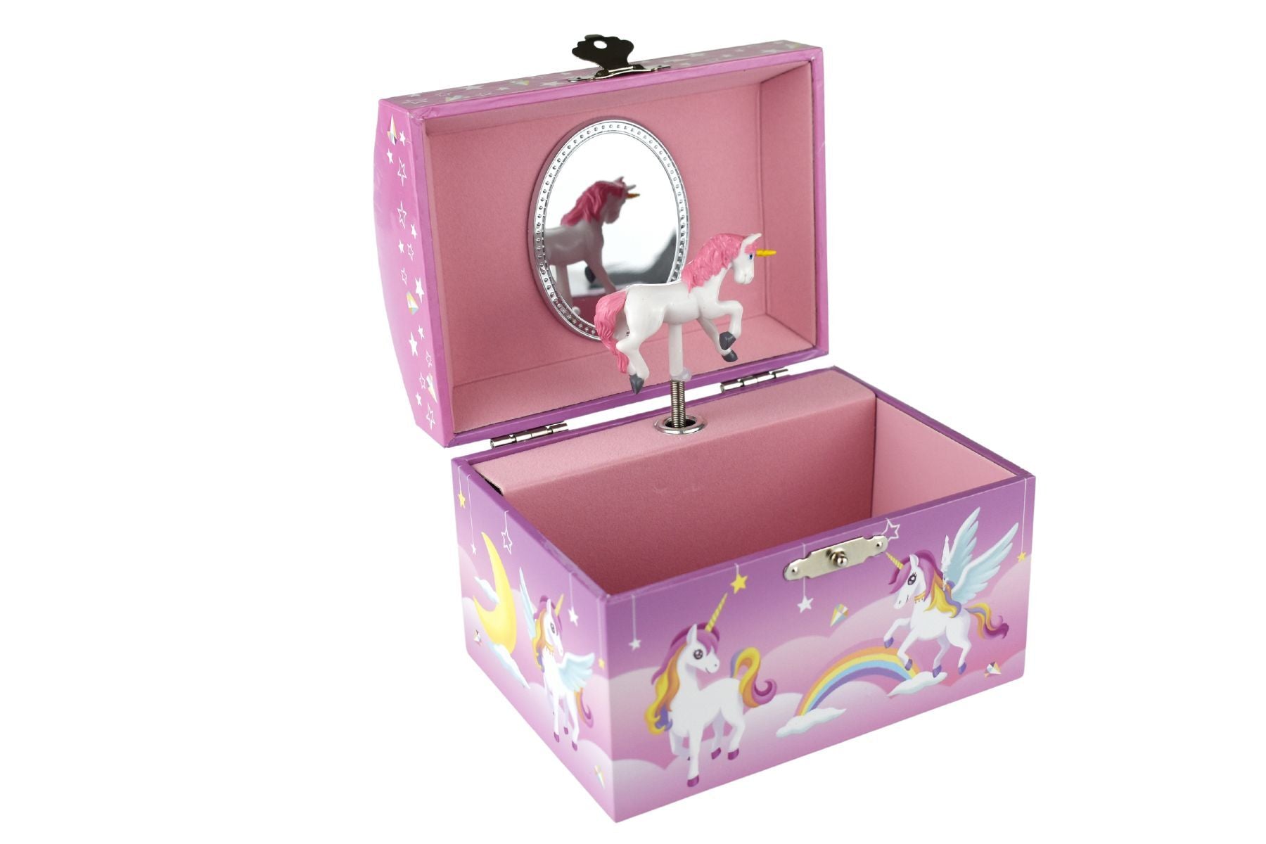 Open Starlight Unicorn Dome Music Jewellery Box
