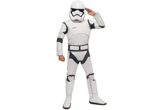 Star Wars Stormtrooper Deluxe Kids Costume for play at home, featuring intricate detailing.