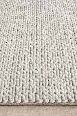 MODERN Studio Helena Woven Wool Floor Rug Grey White