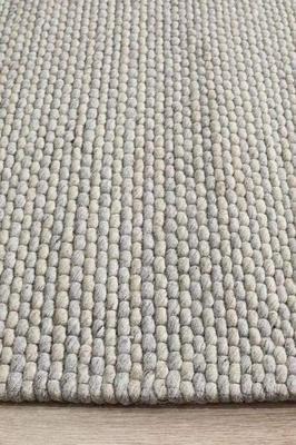 MODERN Studio Oskar Felted Wool Striped Floor Rug Grey