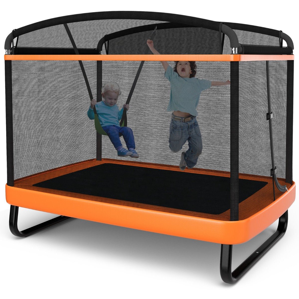 Healthy Playtime: 6 FT Recreational Trampoline with Swing for Kids