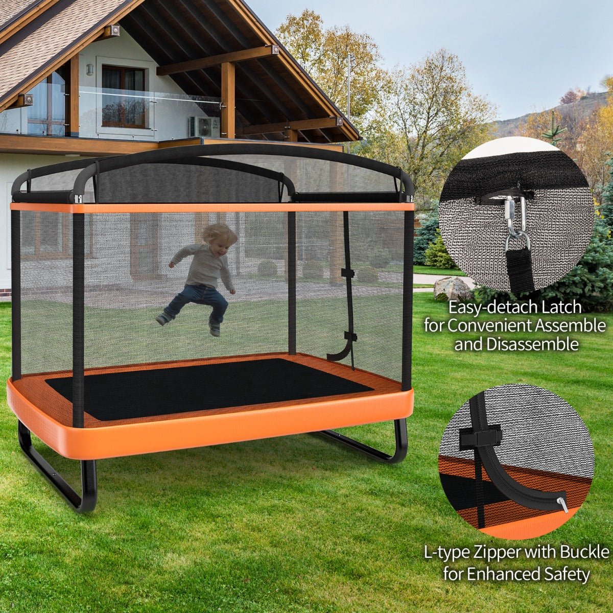 Playful Moments: Sturdy 6 FT Trampoline with Swing for Children's Fun