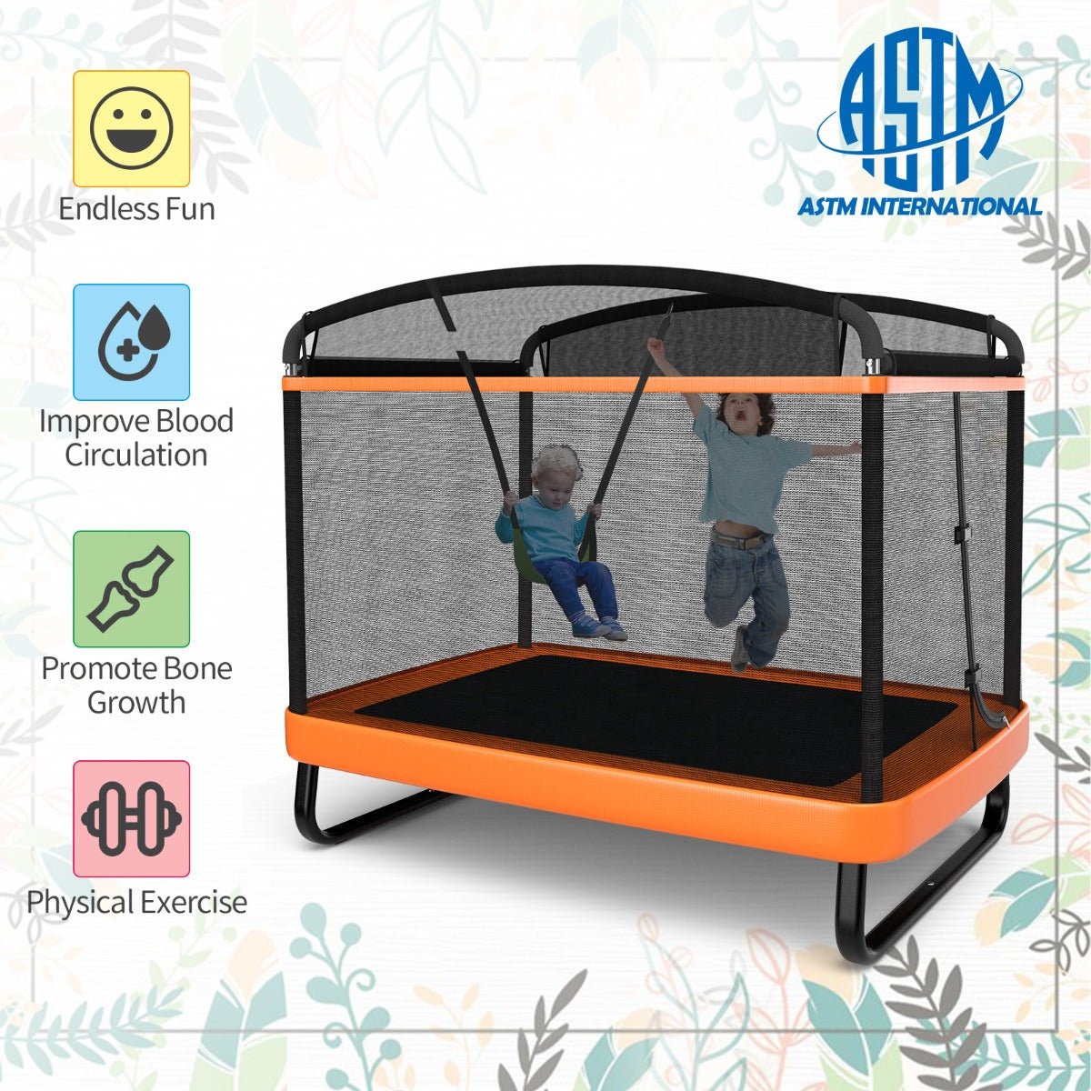Outdoor Adventures: 6 FT Recreational Trampoline with Swing for Kids