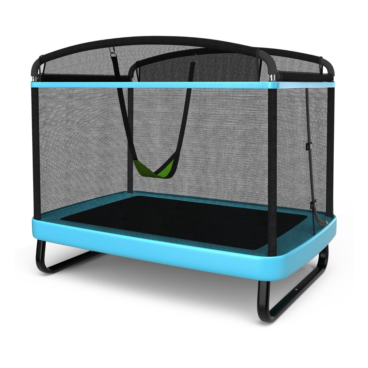 Active Fun: Sturdy Recreational Trampoline with Swing for Kids Blue