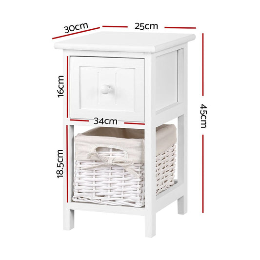 Artiss Claire bedside tables in white - charming addition to kids bedrooms. Shop now.