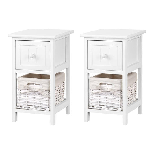 White Artiss Claire Bedside Tables - 2 piece set for kids rooms. Buy now.