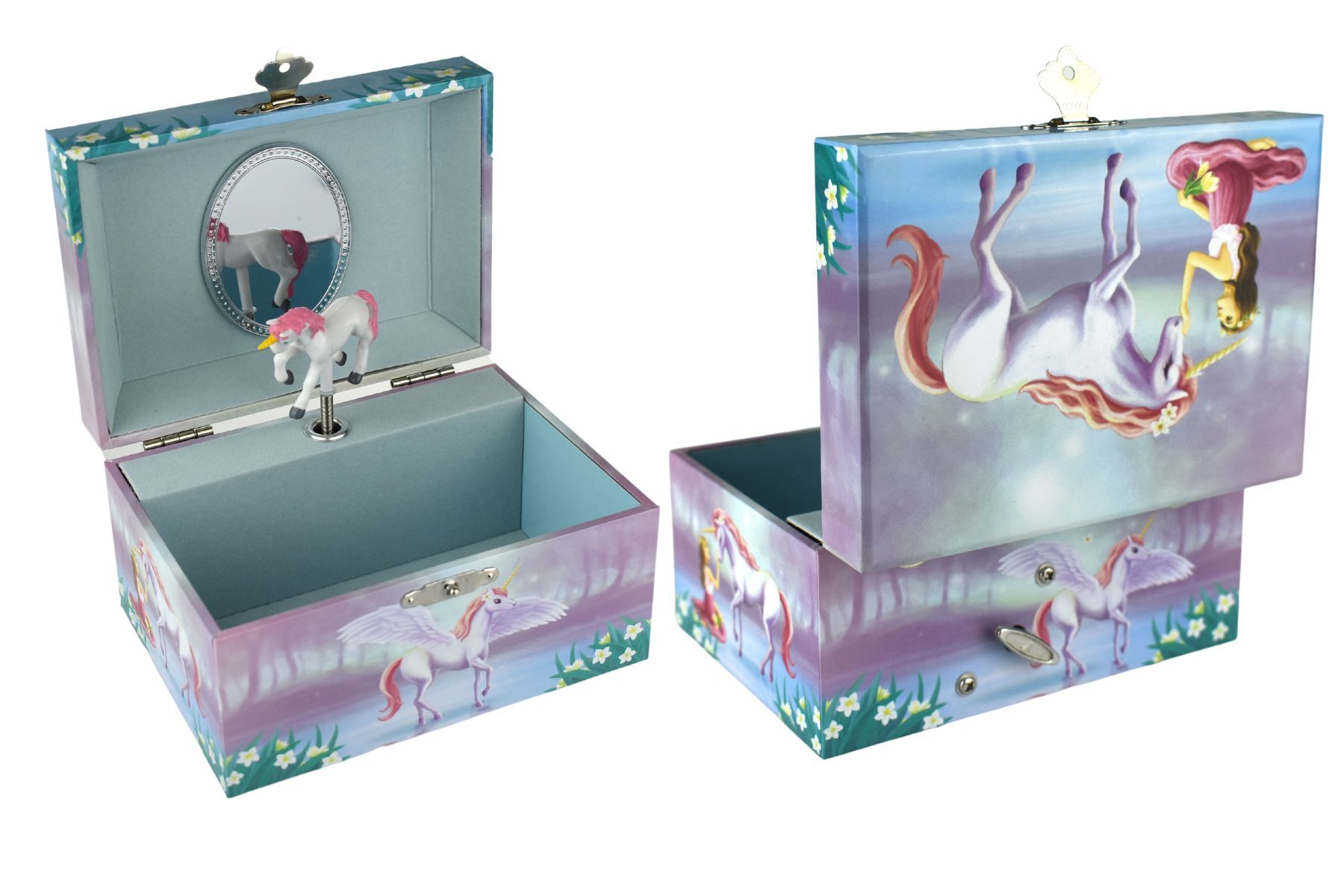 Musical Mechanism Detail of Sugarplum Unicorn Keepsake Music Jewellery Box