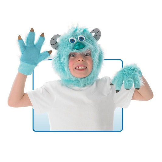 Disney Monsters Inc Sully headpiece and gloves set for playful childrens dress-up fun.