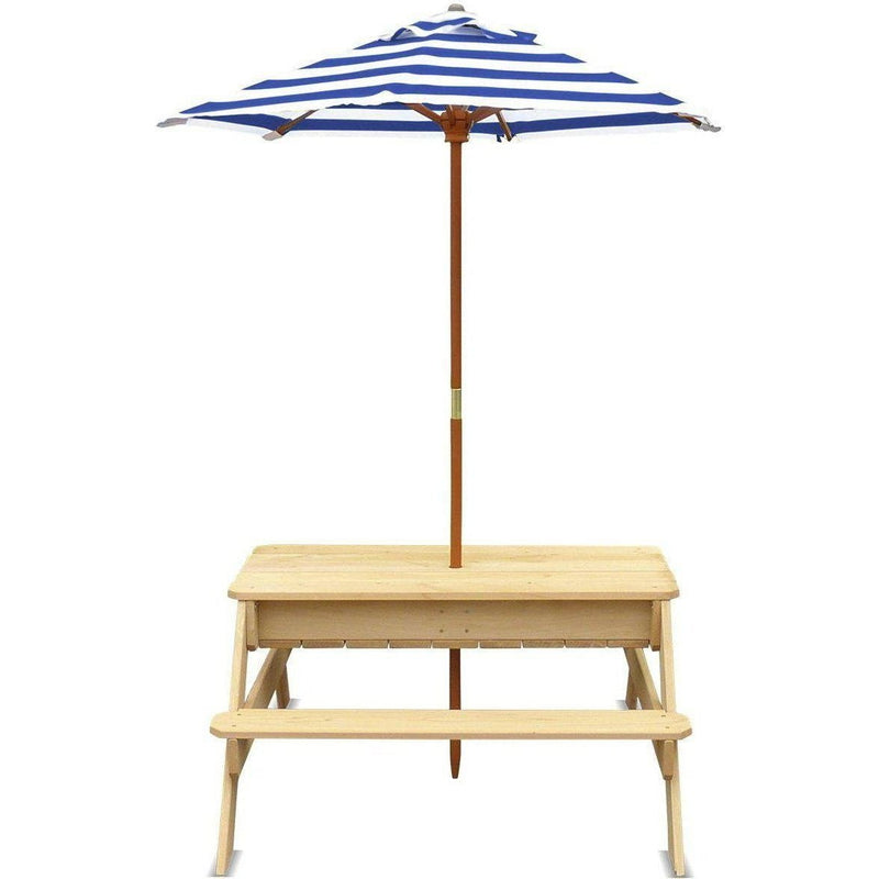 Kids Outdoor Table with Umbrella and Bench Seat