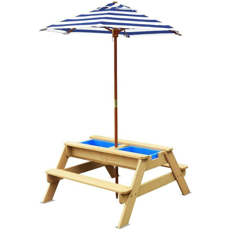 Kids Picnic Activity Table with Umbrella and Bench Seat