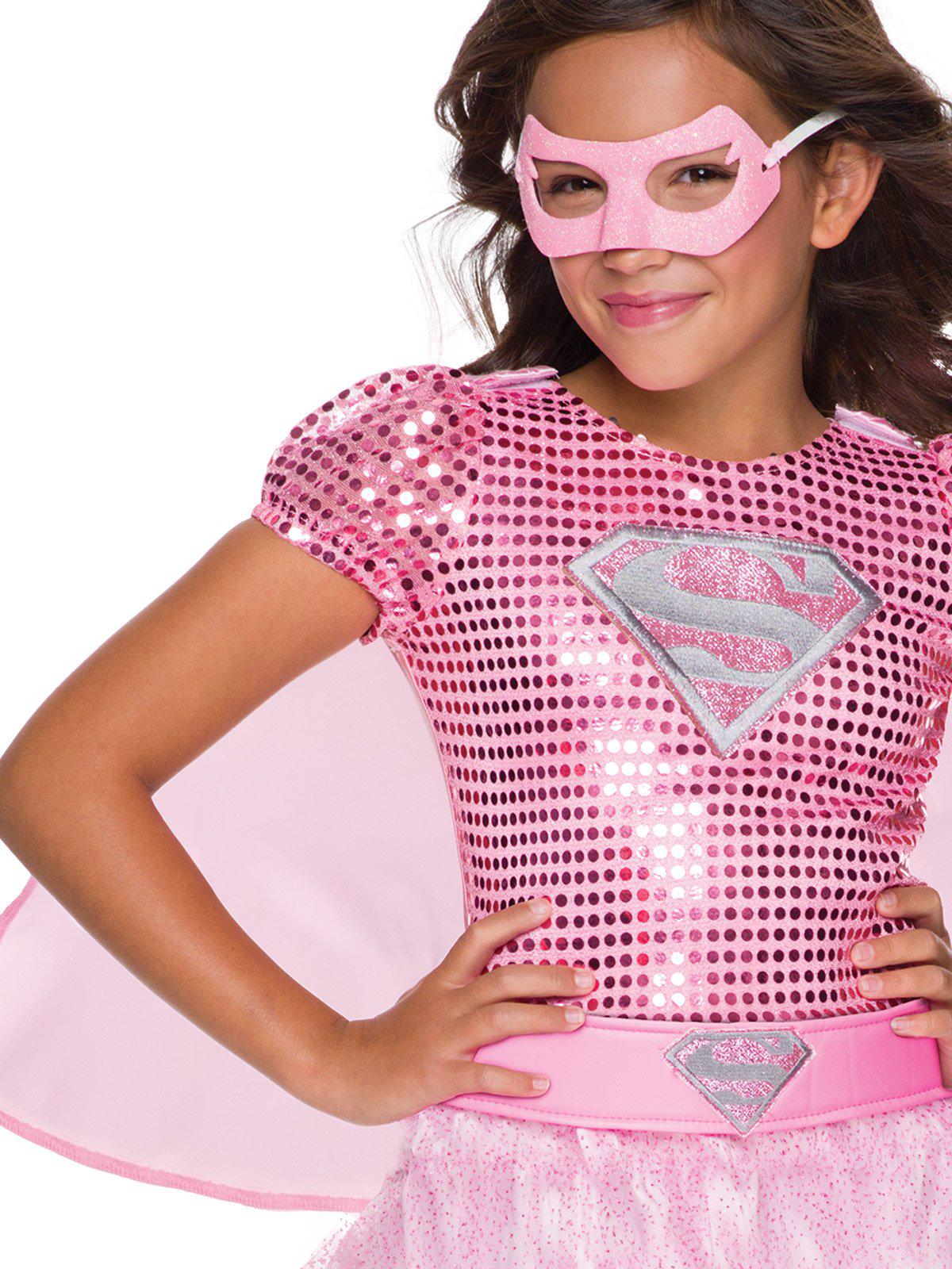 Supergirl Pink Sequin Costume Kids