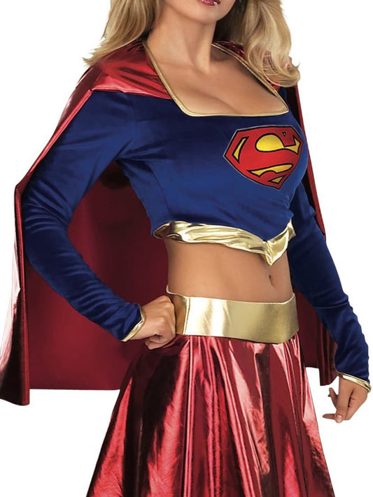Official DC Comics Supergirl costume for adults, perfect for themed parties and playtime.