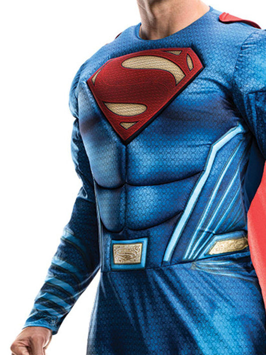 Superman costume with muscle chest for kids, from DC Comics. Ideal for playtime fun.