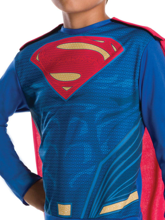 Kids Superman costume with detachable cape for superhero play at home. Official DC Comics.