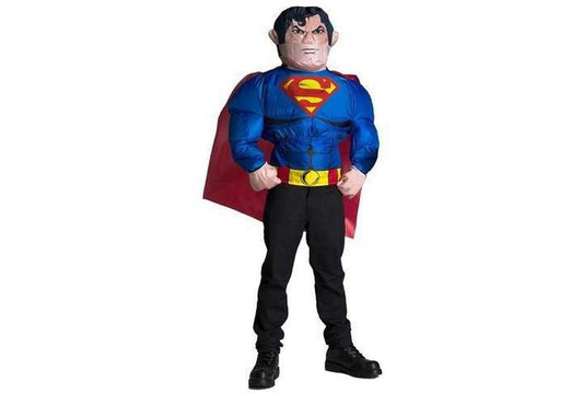 Superman inflatable costume top with cape for childrens dress-up | fun DC Comics accessory.