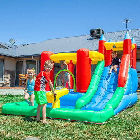 Lifespan Kids Surrey 2 Inflatable Water Slide | Ultimate backyard fun with splash pool.