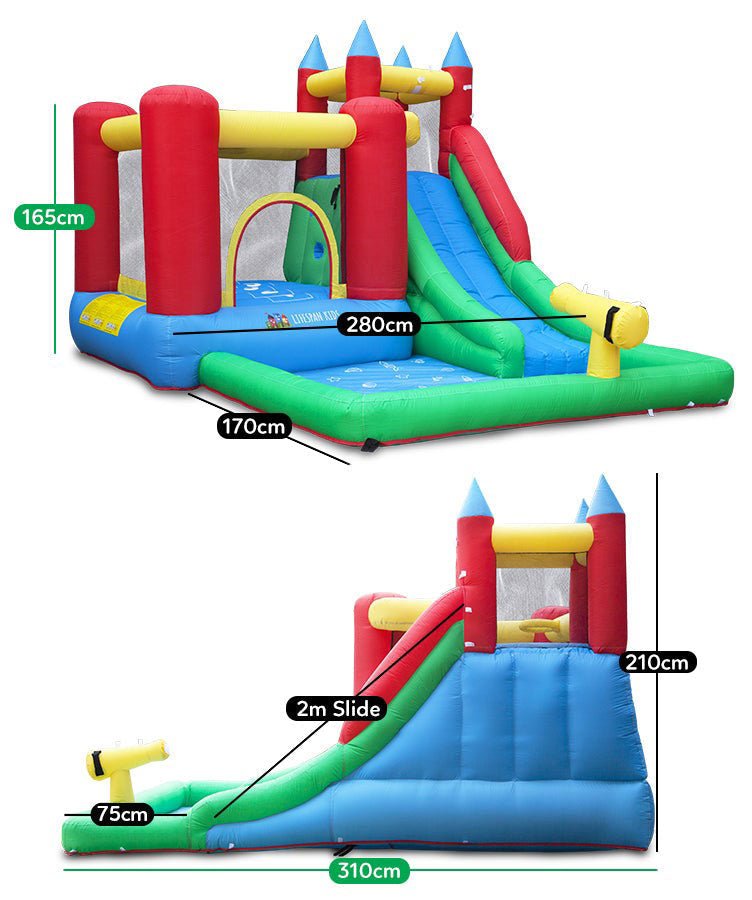 Lifespan Kids Surrey 2 Slide & Splash Inflatable Dimensions