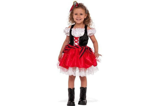 Girls Pirate Princess Costume with Dress and Headband Set for imaginative play at home.