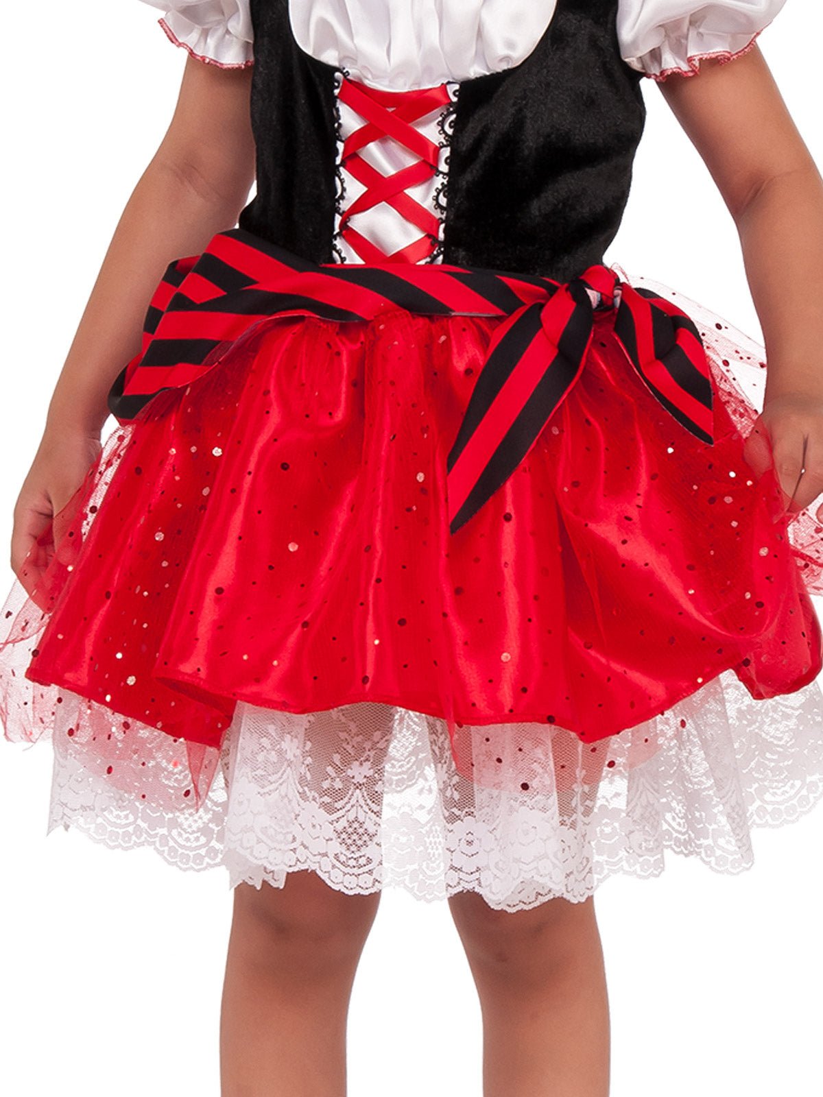 Girls Pirate Princess Costume with Skull Headband for imaginative play at home.