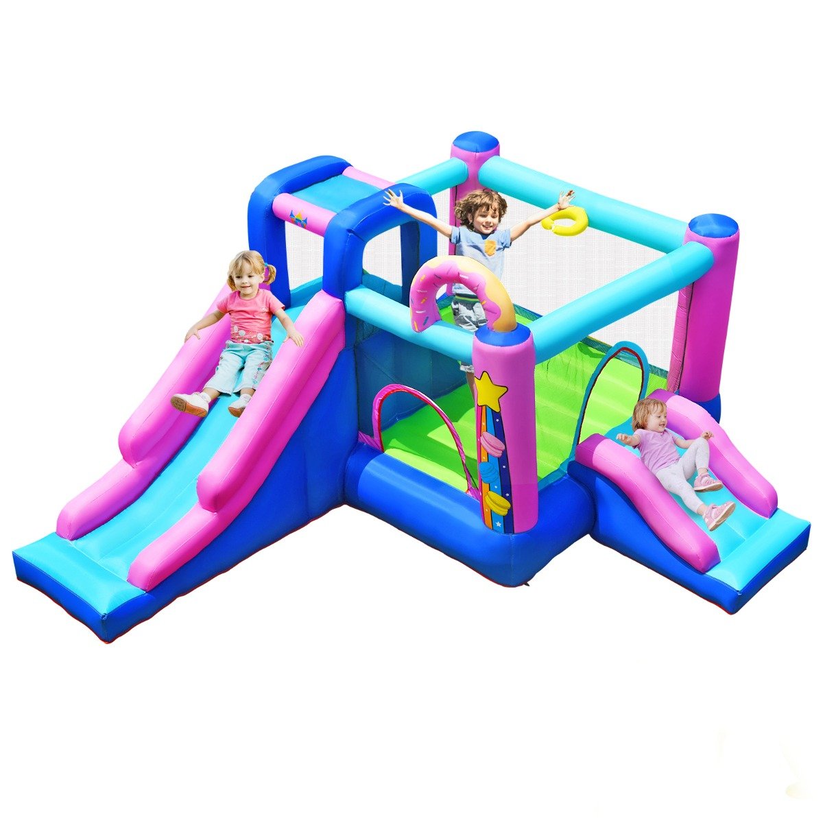 Adventure Awaits: Inflatable Bounce House with 2 Slides for Kids (Blower Included)