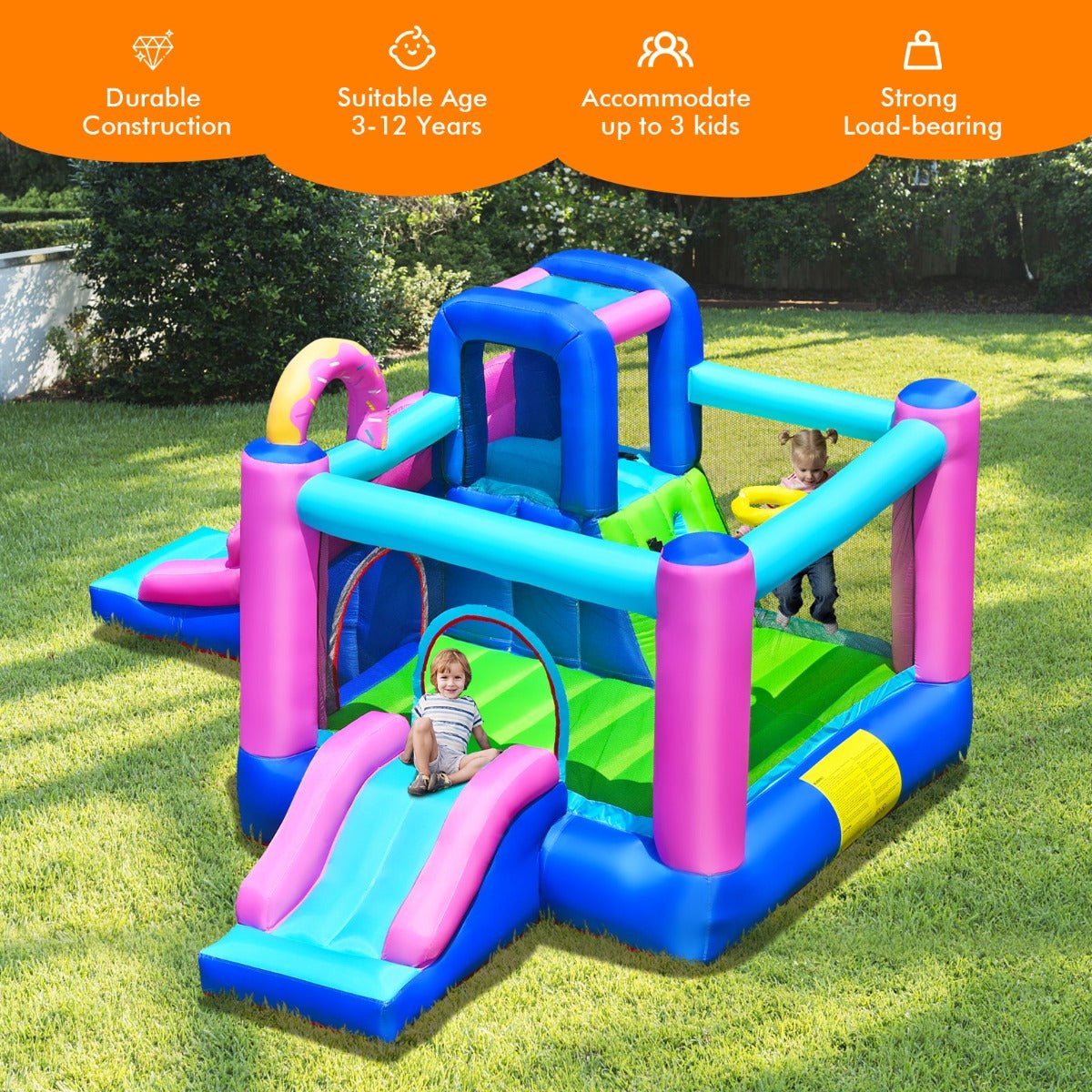 Exciting Adventure: Inflatable Bounce House with Dual Slides for Playtime