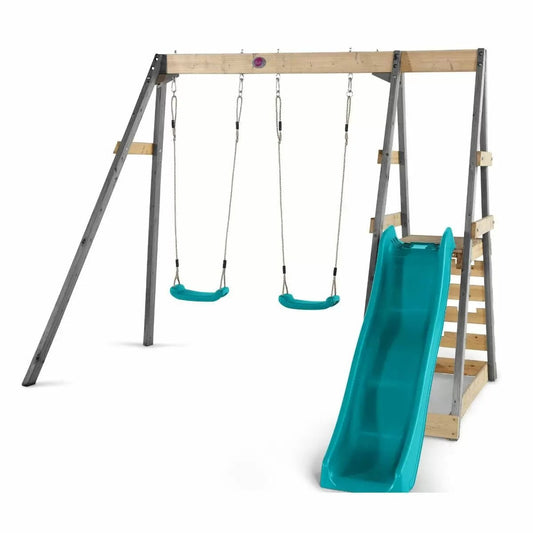 Plum Tamarin Wooden Swing Set - Teal/Grey