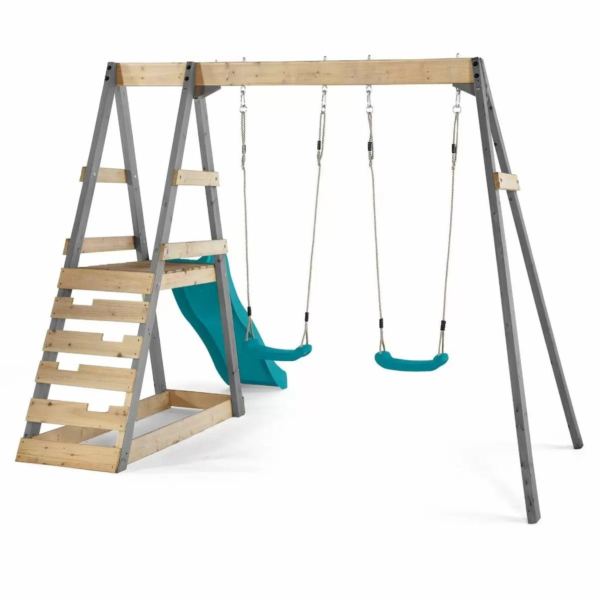 Double Swing Set and Slide - Plum Tamarin Swing Set