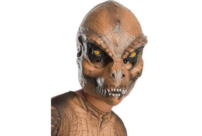 Kids Jurassic World T Rex costume with mask and tail for imaginative play at home.