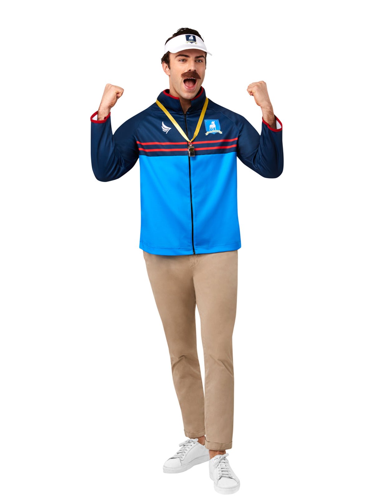 Official Ted Lasso Mens Costume - Top with Printed Emblems