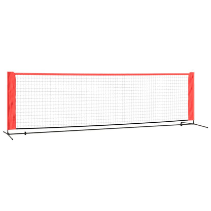 Colorful 300cm red and black portable tennis net ideal for kids backyard practice.