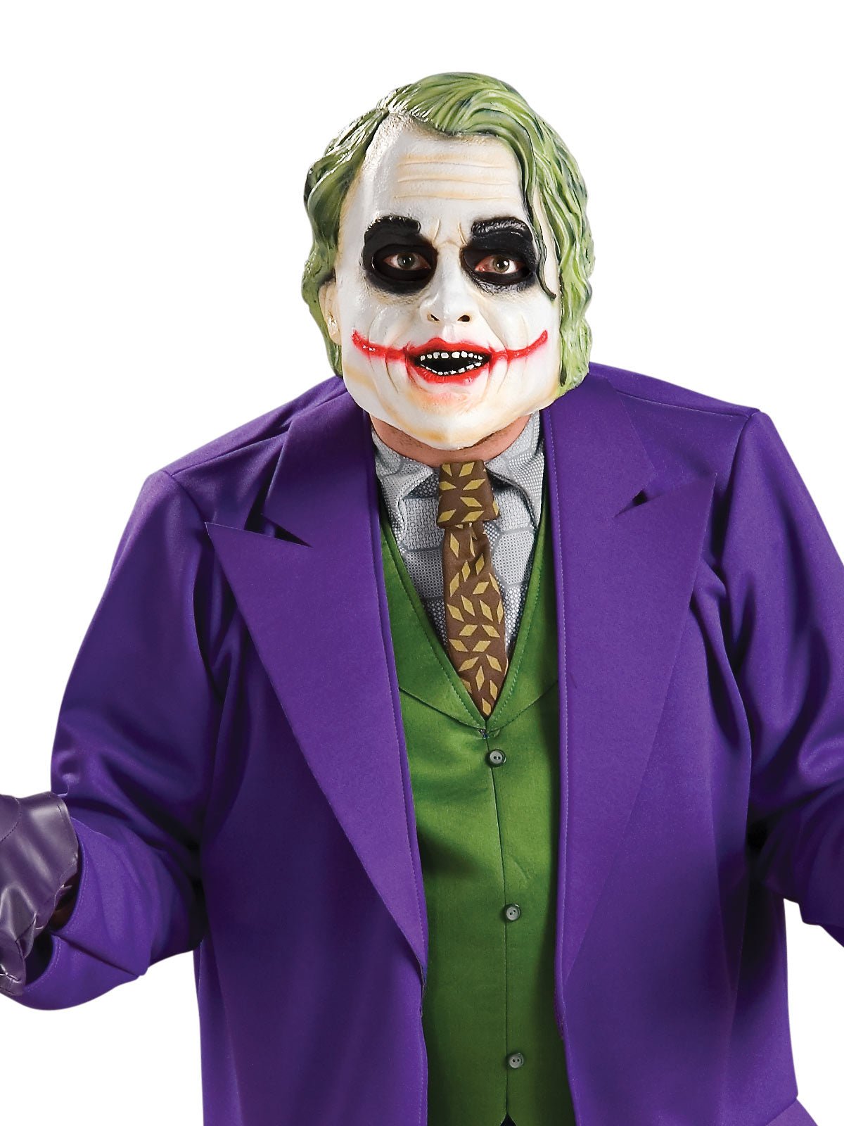 DC Comics Joker Deluxe Adult Costume with Mask, for authentic villain dress-up fun at home.