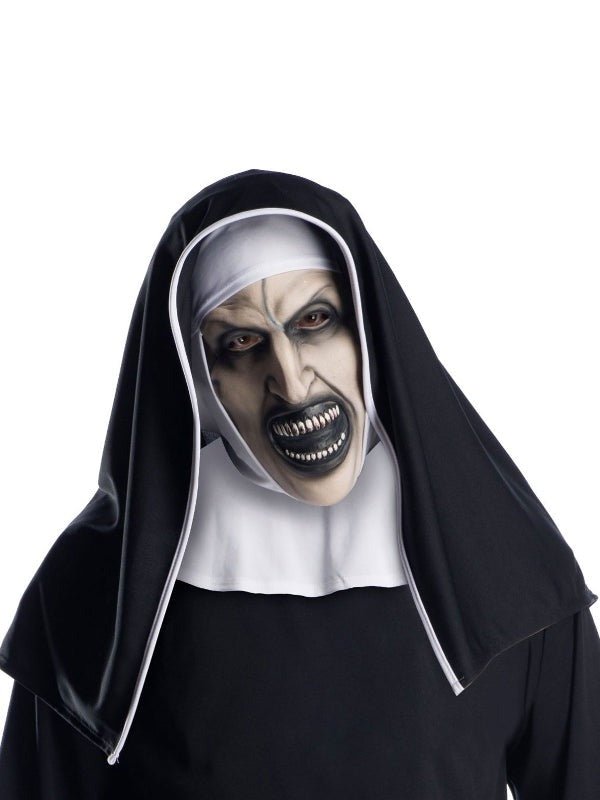 Warner Bros. Official The Nun Adult 3/4 Mask with Headpiece for spooky costume fun.