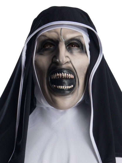 The Nun adult costume top, a spooky Warner Bros product, perfect for childrens Halloween dress-up.