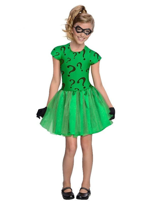 DC Comics Riddler Tutu Costume for Toddlers and Children, perfect for imaginative play at home.