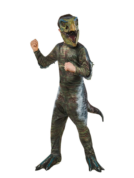 Jurassic World Therizinosaurus Dinosaur Costume for Kids, perfect for imaginative play at home.