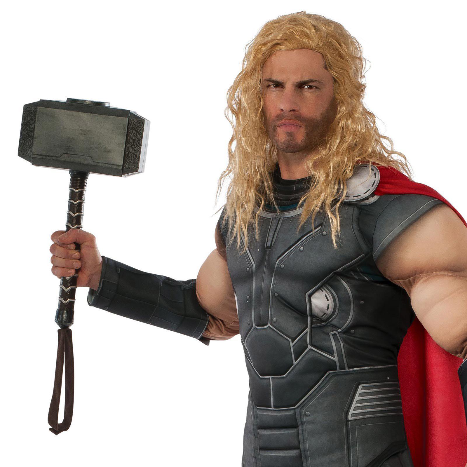 Thor Hammer toy with wrist strap for kids costume play, a fun prop for imaginative play.