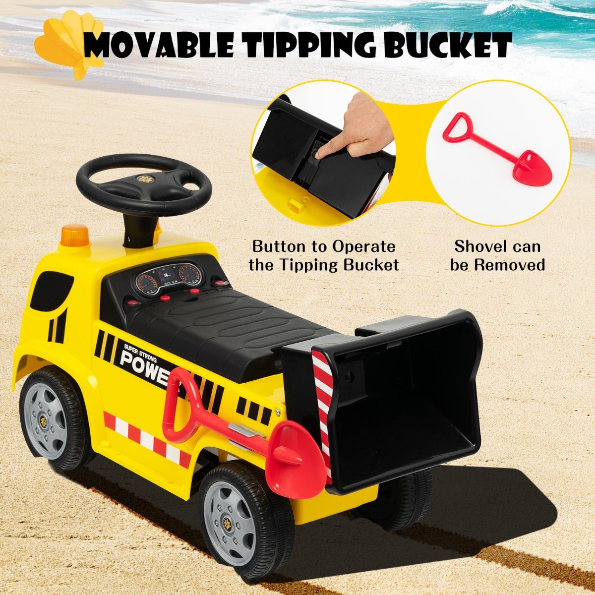Yellow Ride-On Toy Truck - Safe and Thrilling Fun