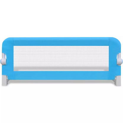 Blue toddler safety bed rail guard with 102cm mesh barrier for added protection and safety.